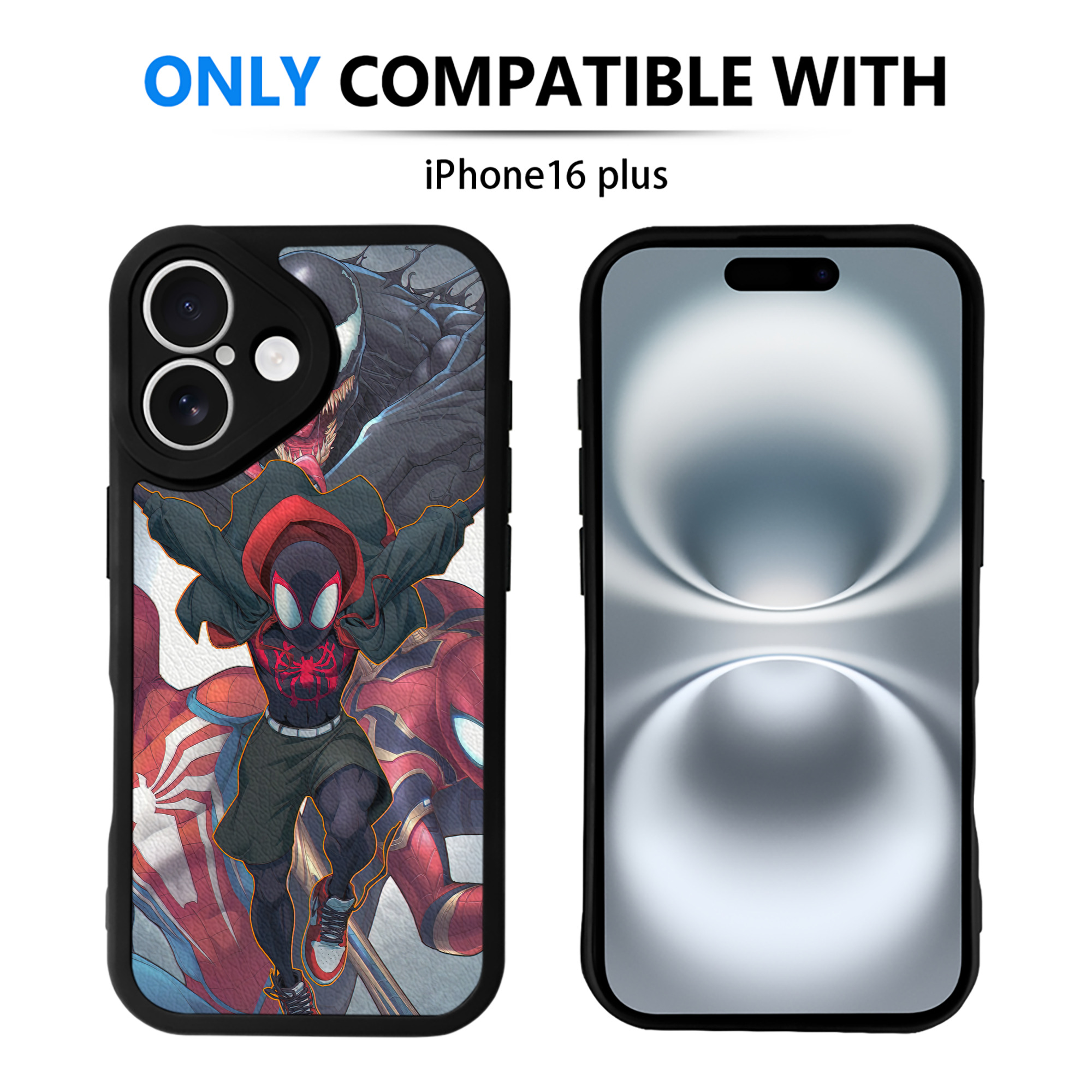 （画像用） Spider Man スパイダーマン 【iPhone 16シリーズ対応】シリコンスマホケース（レザー調） 材質：シリコン